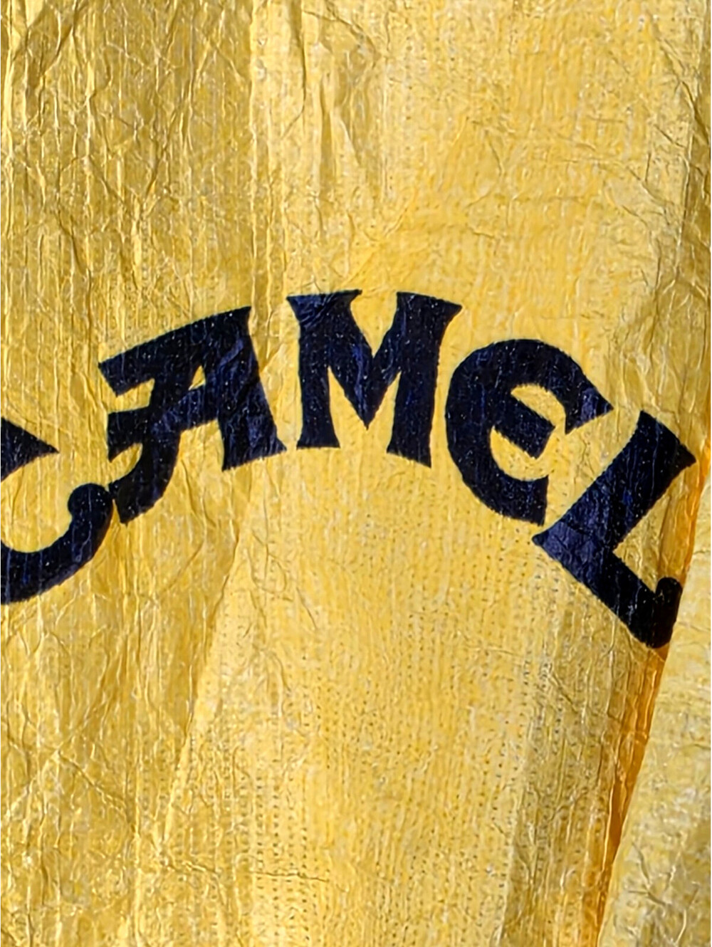 VTG 1992 JOE CAMEL Cigarettes Promo Yellow Paper Windbreaker DuPont Size XL Used - Picture 6 of 8
